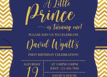 10+ Gold Glitter Prince Themed Birthday Invitation Templates For Your Birthday Party