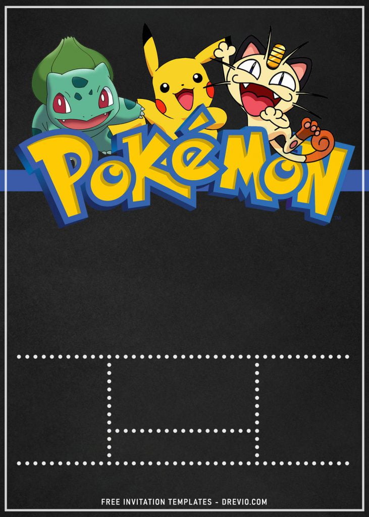 11+ Pokemon Birthday Party Invitation Templates and has portrait orientation design