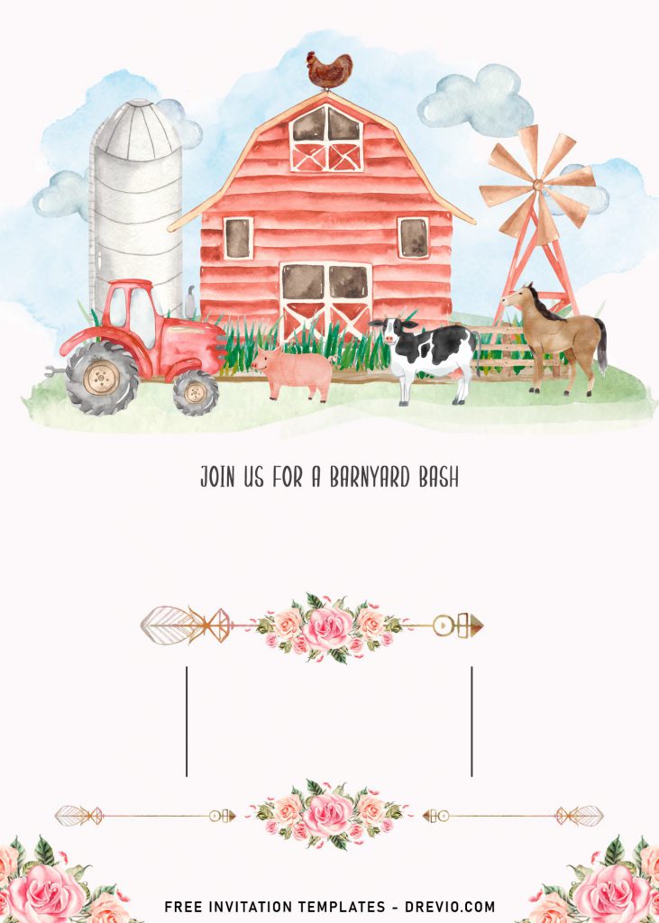 11+ Farm Animals Birthday Invitation Templates For Your Kid's Upcoming Birthday and has white background