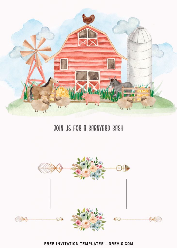 11+ Farm Animals Birthday Invitation Templates For Your Kid's Upcoming Birthday and has blue sky 