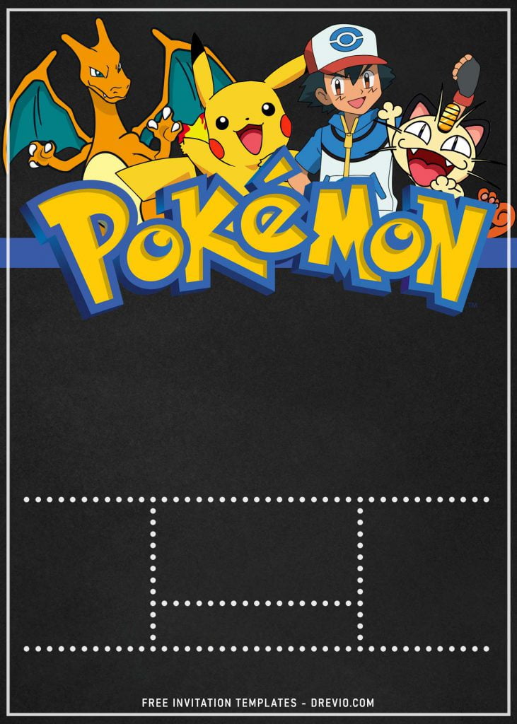 11+ Pokemon Birthday Party Invitation Templates and has Pikachu and Ash