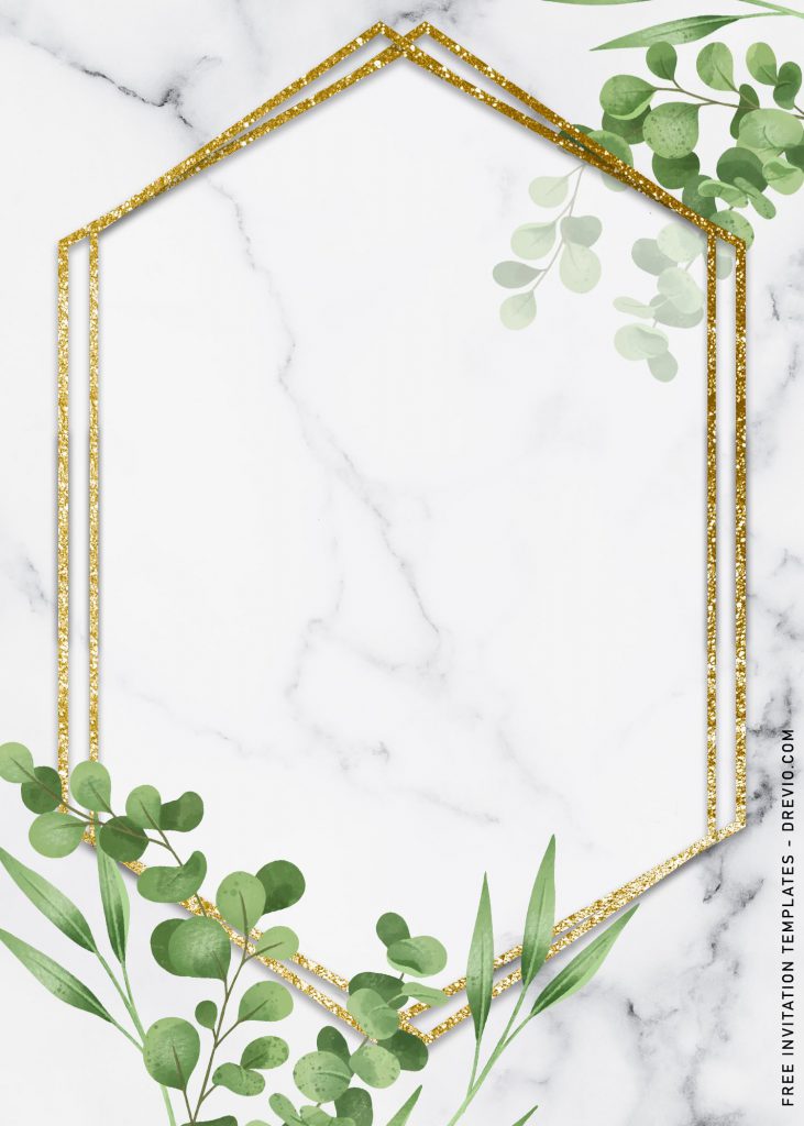 7+ Beautiful Greenery Wedding Invitation Templates and has dazzling gold glitter texture