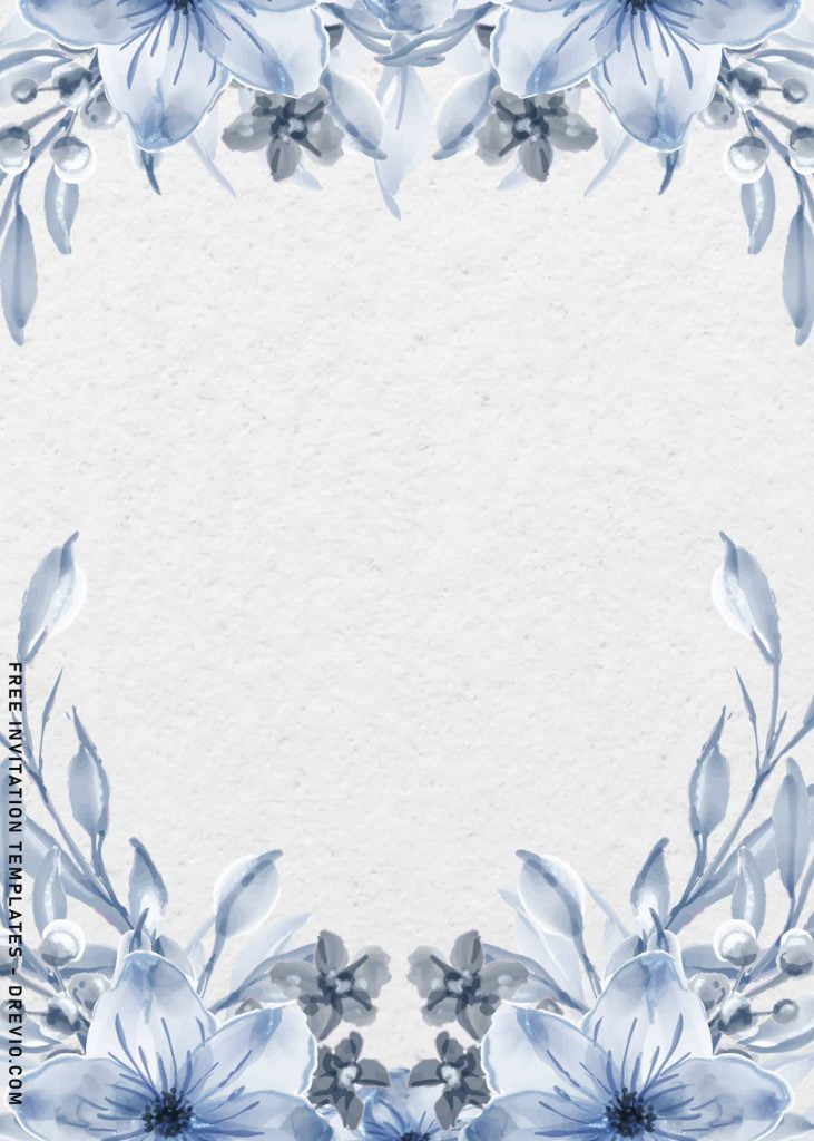 9+ Stunning Blue Floral Wedding Invitation Templates and has portrait orientation card design