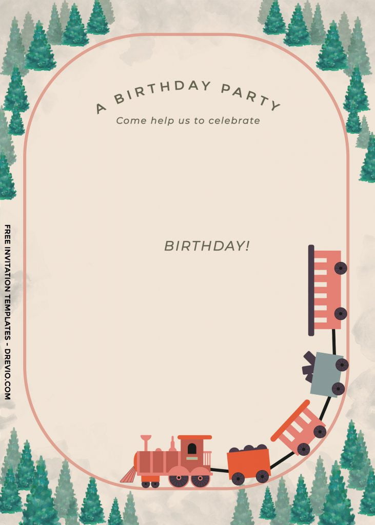 8+ Cute Vintage Train Themed Birthday Invitation Templates and has 