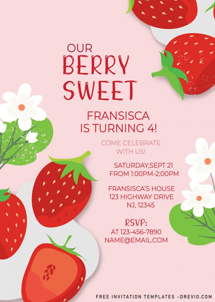 Invitation Template of 8+ Berry Sweet Birthday Invitation Templates For Your Little Girl Birthday Party 1