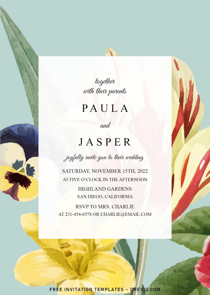 8+ Stunning Pastel Spring Floral Wedding Invitation Templates For Your Wedding Party