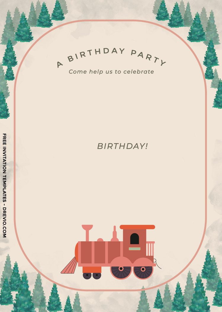 8+ Cute Vintage Train Themed Birthday Invitation Templates - Drevio ...