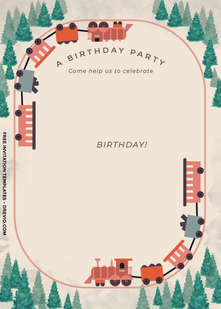 8+ Cute Vintage Train Themed Birthday Invitation Templates