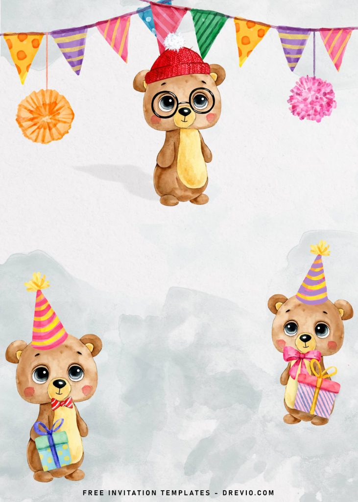8+ Adorable Baby Bear Birthday Invitation Templates and has portrait design