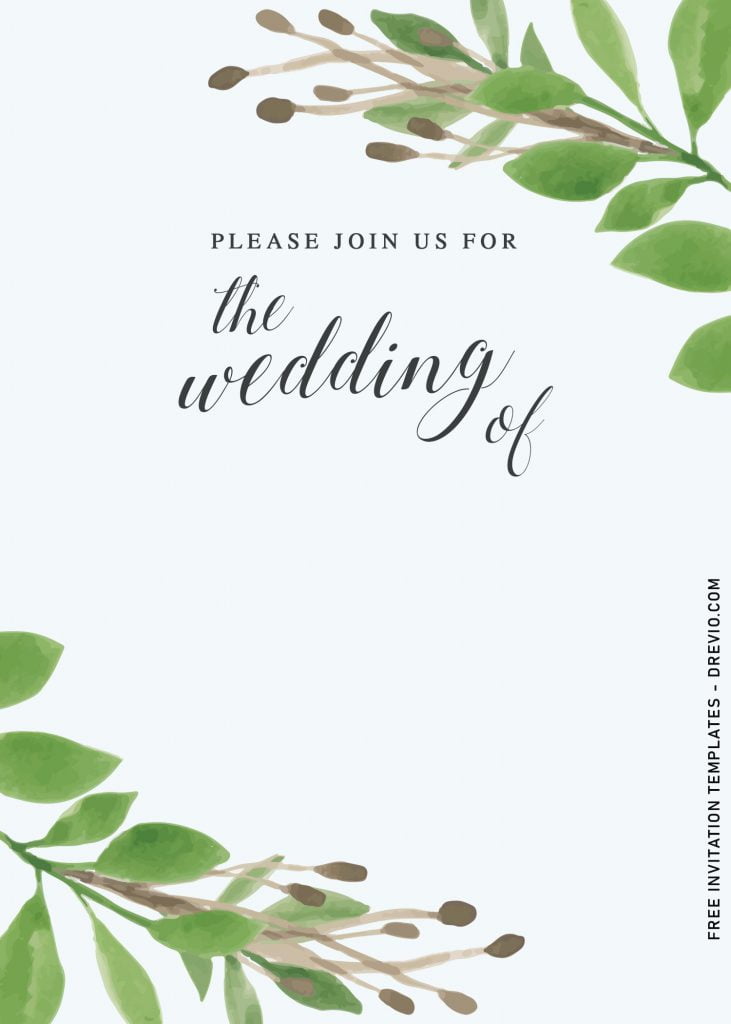 9+ Foliage Wedding Invitation Templates and has solid white background