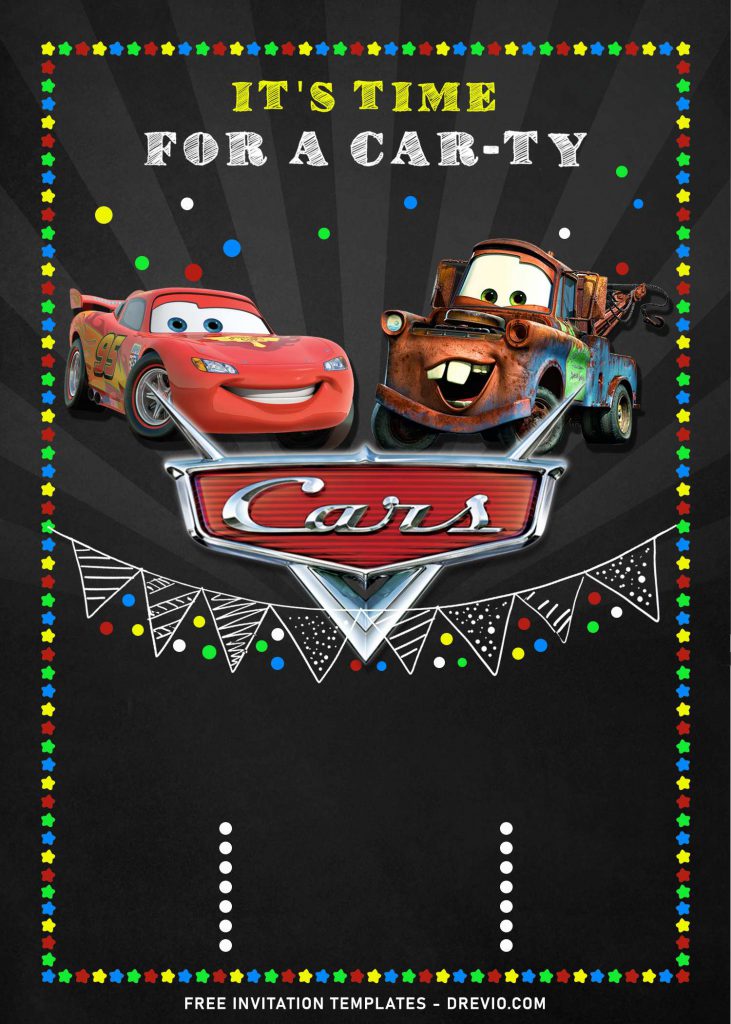 9+ Super Cool Disney Cars Chalkboard Themed Birthday Invitation Templates and has chalkboard background