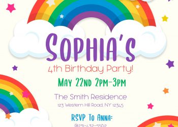 9+ Colorful Rainbow Invitation Card For Your Delightful Birthday Party
