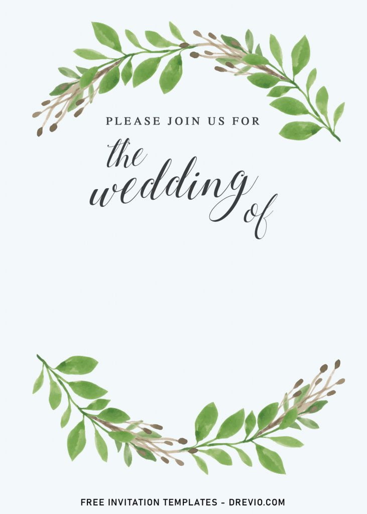 9+ Foliage Wedding Invitation Templates and has portrait orientation card design