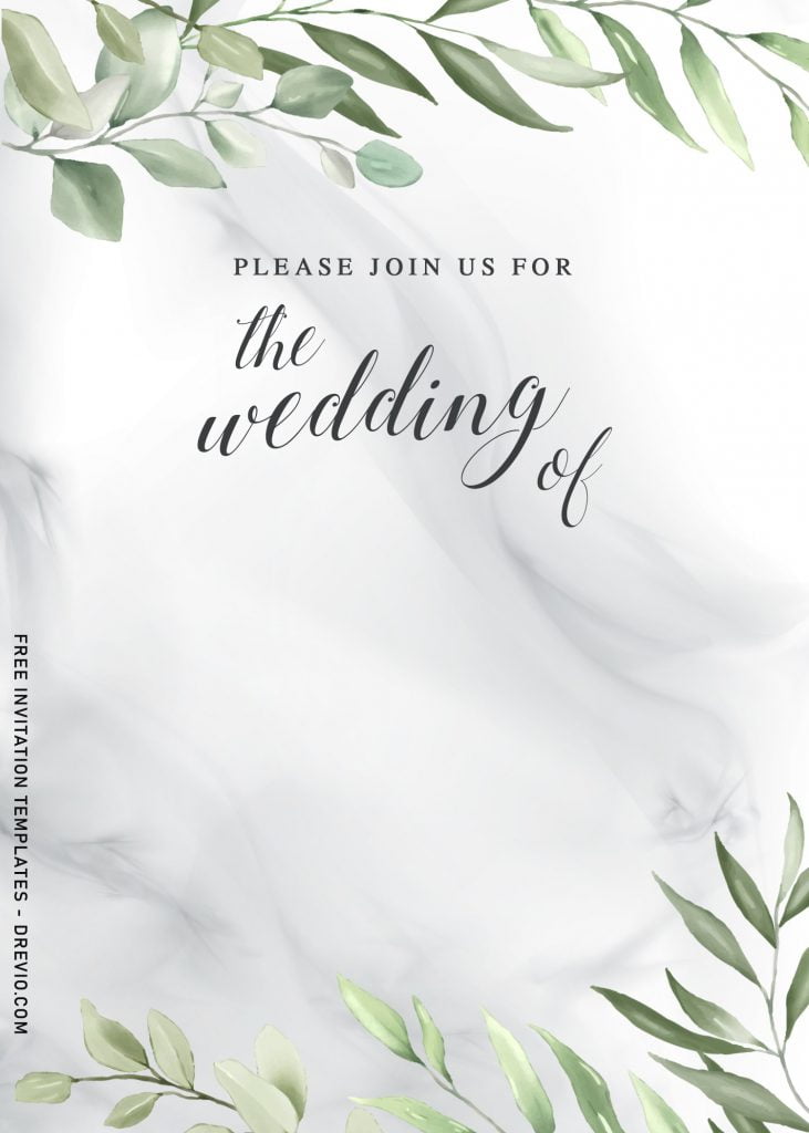 9+ Foliage Wedding Invitation Templates and has white and black veins background