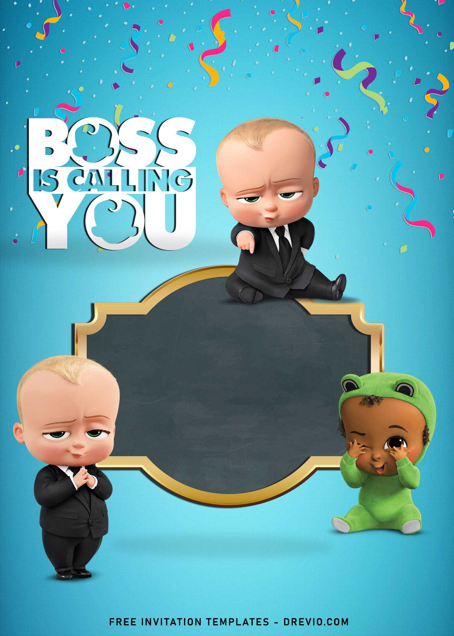 22+ Boss Baby Birthday Invitation Templates  Download Hundreds Inside First Birthday Invitation Card Template