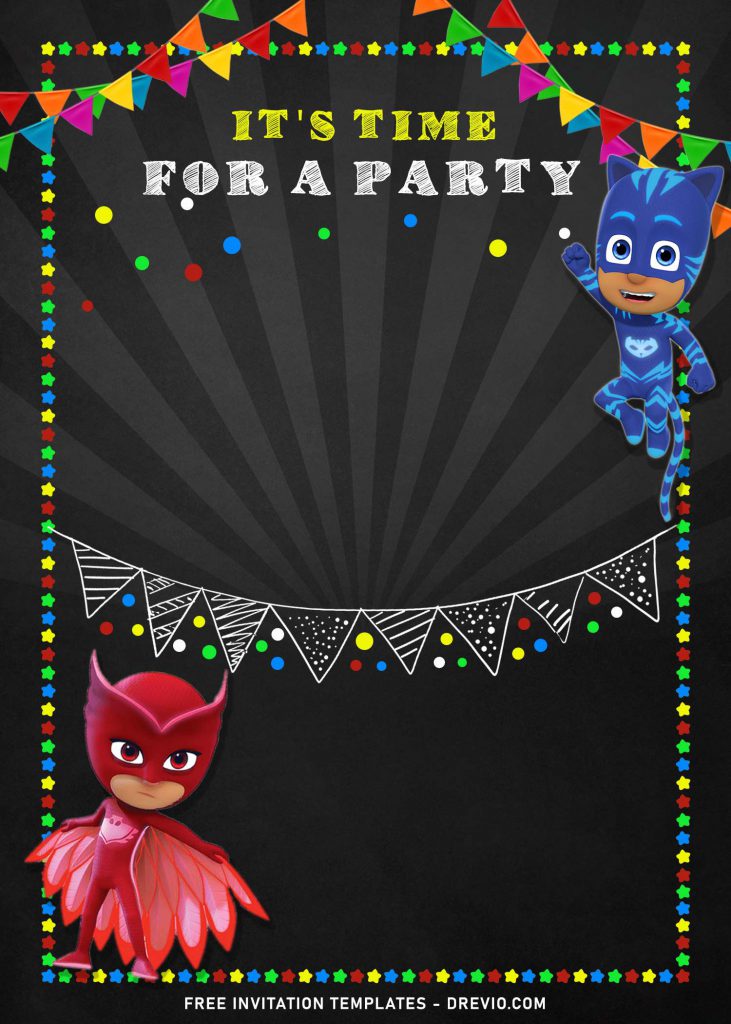 10+ PJ Masks Birthday Invitation Templates and has owlette