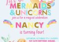 10+ Cheerful Mermaid And Unicorn Birthday Invitation Templates For Your Kid's Birthday Bash