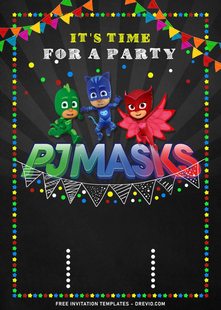 10+ PJ Masks Birthday Invitation Templates and has gecko