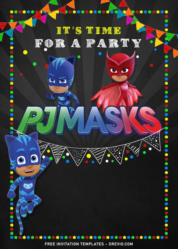 10+ PJ Masks Birthday Invitation Templates and has catboy