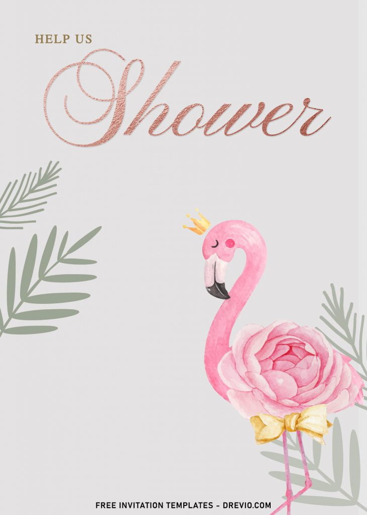 7+ Watercolor Flamingo And Rose Gold Birthday Invitation Templates and has rose gold text