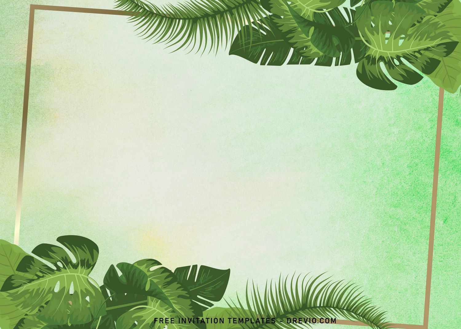 7+ Aesthetic Greenery Monstera Leaves Tropical Birthday Invitation ...