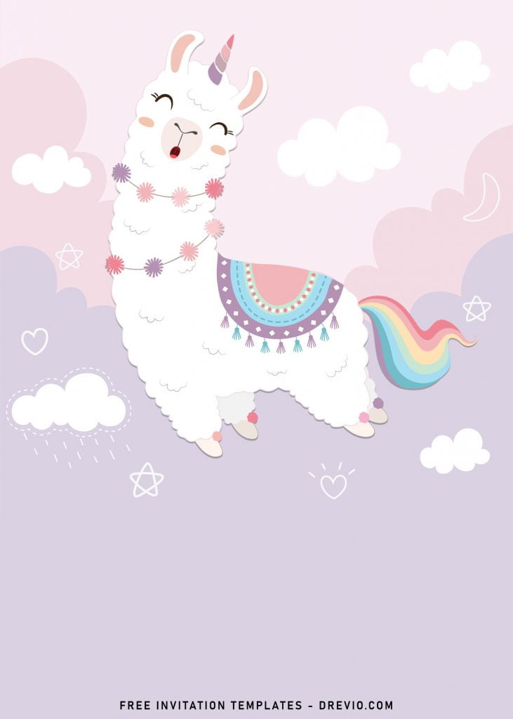 8+ Adorable Llama Birthday Invitation Templates and has adorable Llama flying