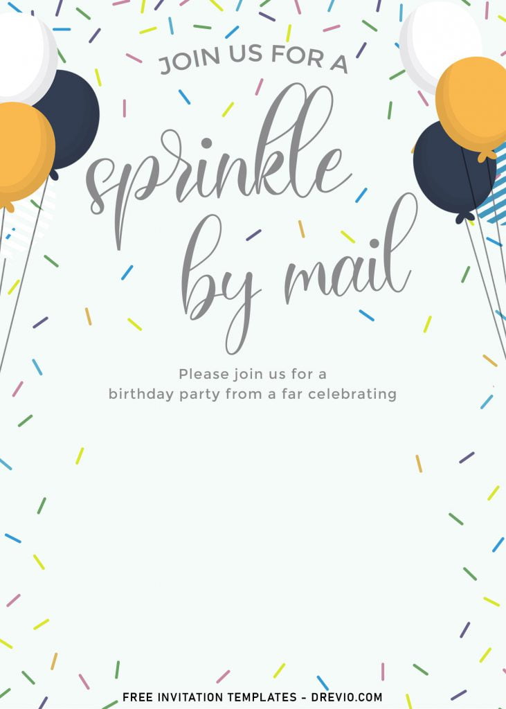 7+ Cute And Fun Sprinkle By Mail Birthday Invitation Templates and has 