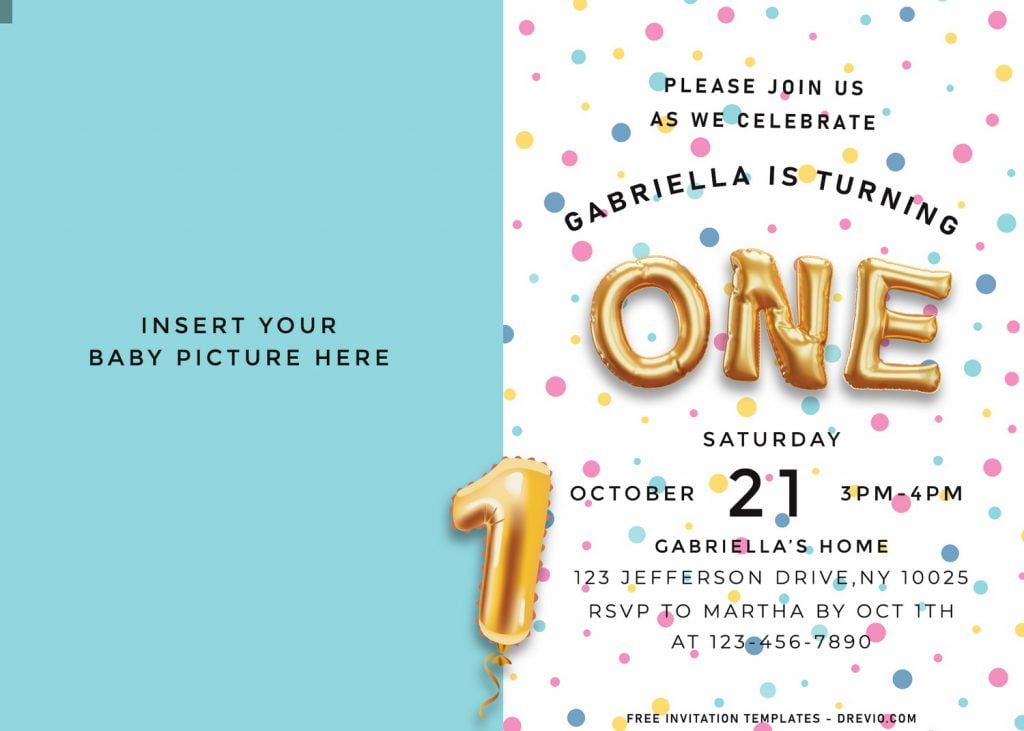 7+ Stunning Gold Balloons Birthday Invitation Templates and has number 1 sign balloon in gold color
