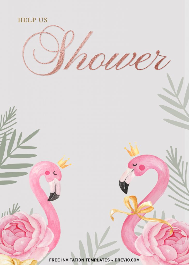 7+ Watercolor Flamingo And Rose Gold Birthday Invitation Templates and has 