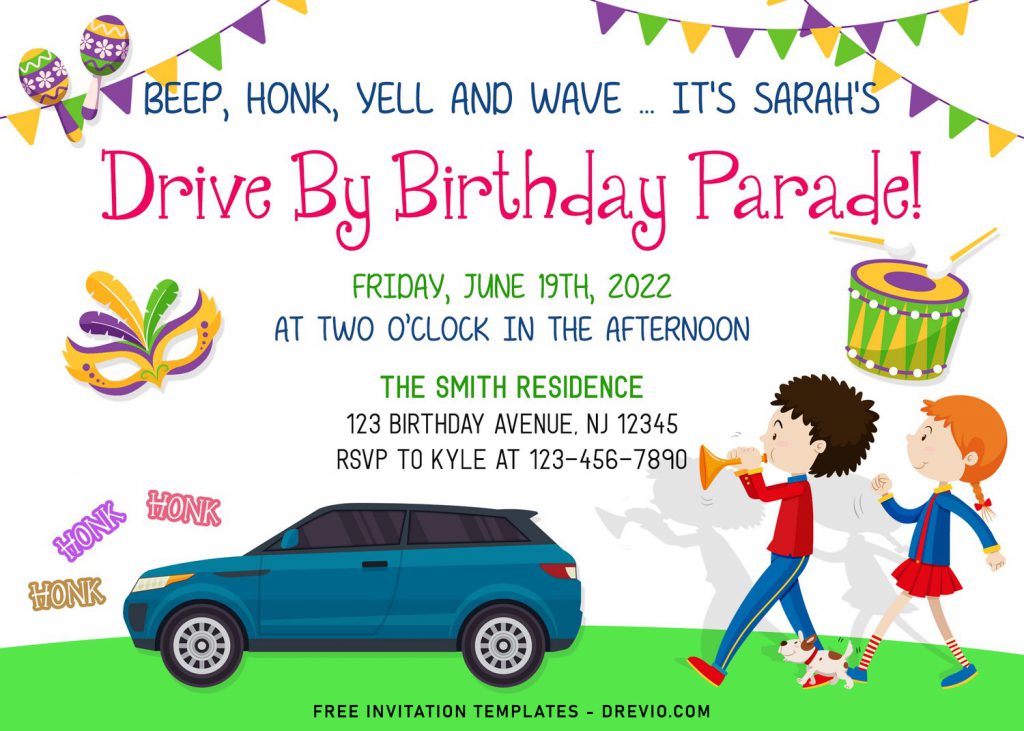 7+ Drive By Birthday Parade Birthday Invitation Templates