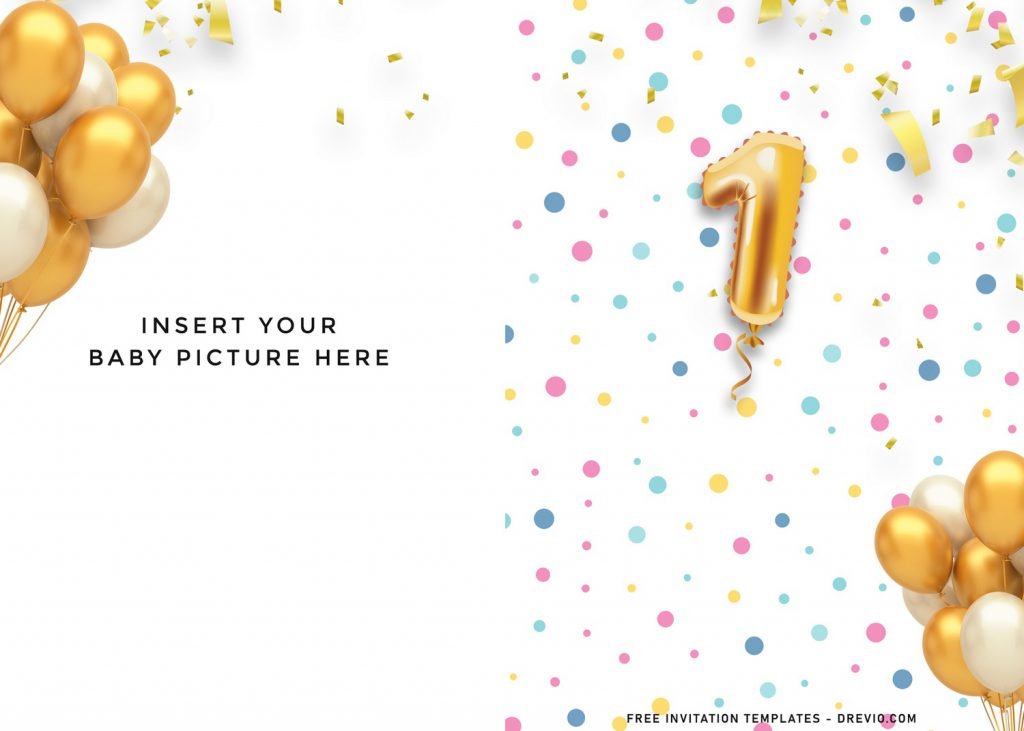 7+ Stunning Gold Balloons Birthday Invitation Templates and has picture frame