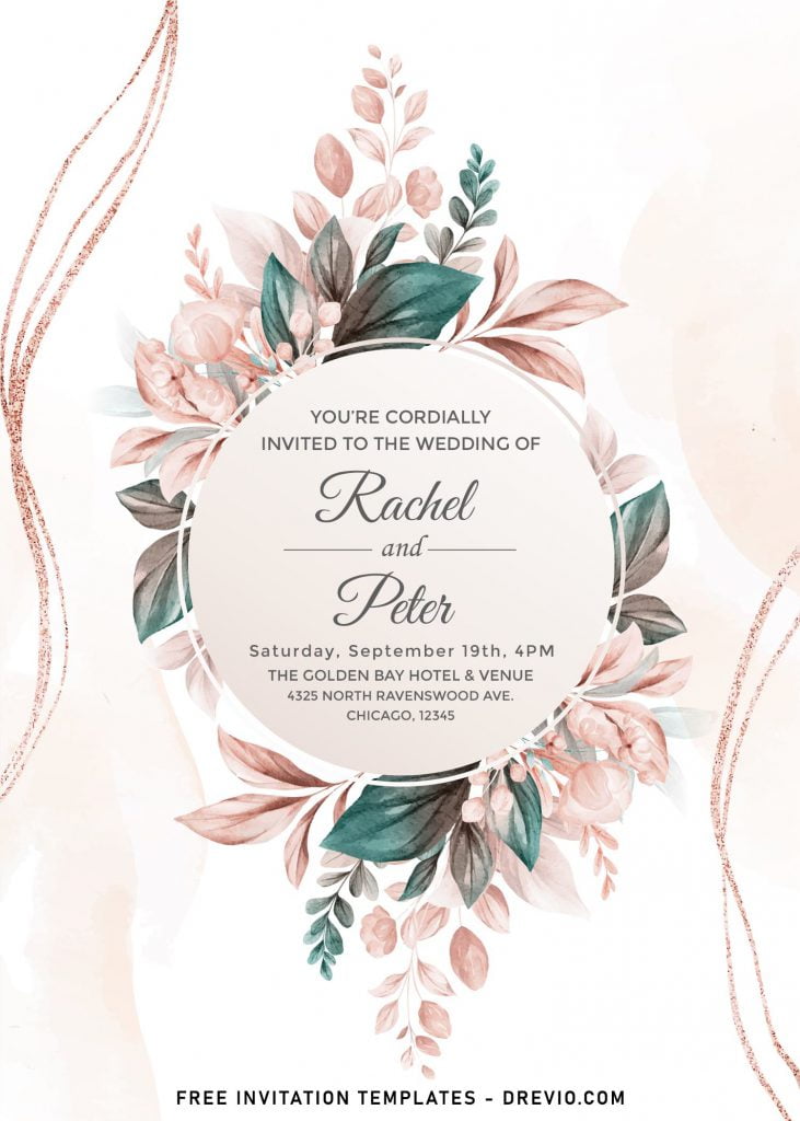 Invitation Template of 7+ Floral Wreath Wedding Invitation Templates 4