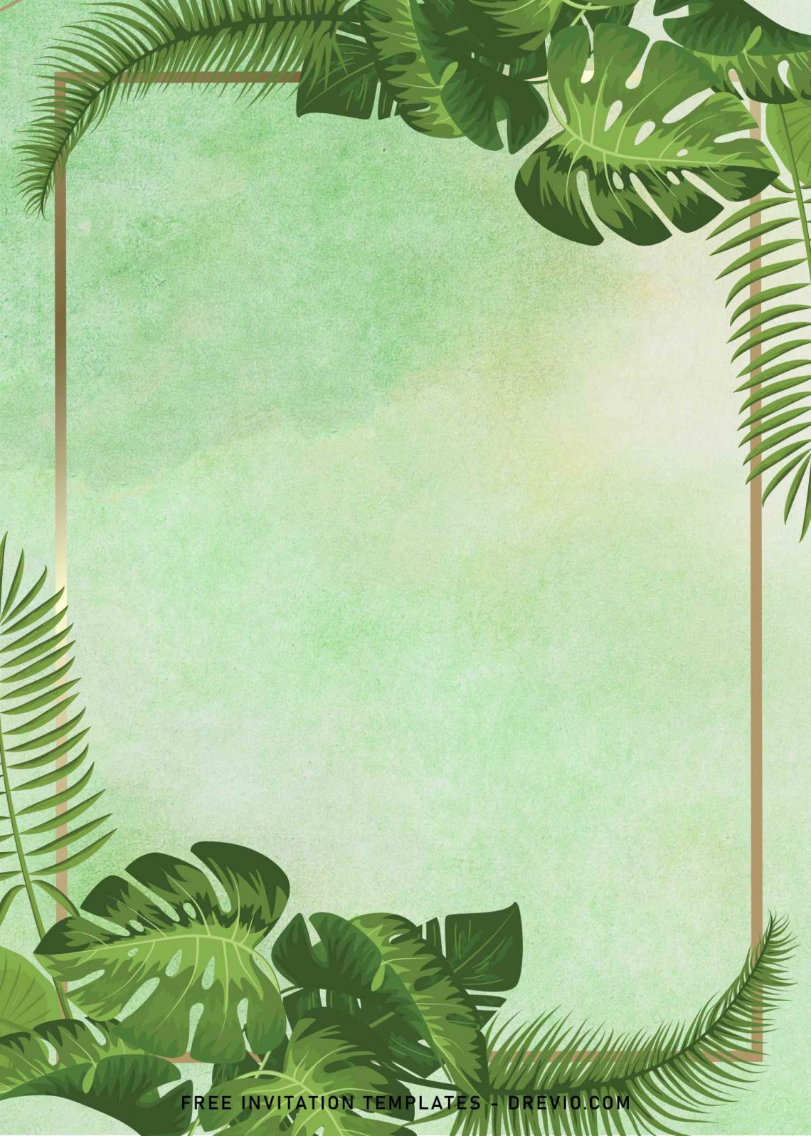 8+ Tropical Greenery Birthday Invitation Templates - Drevio : Free And ...