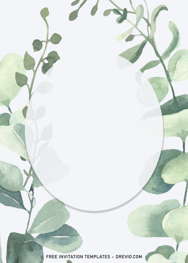 8+ Gorgeous Greenery Eucalyptus Wedding Invitation Templates and has ellipse text box