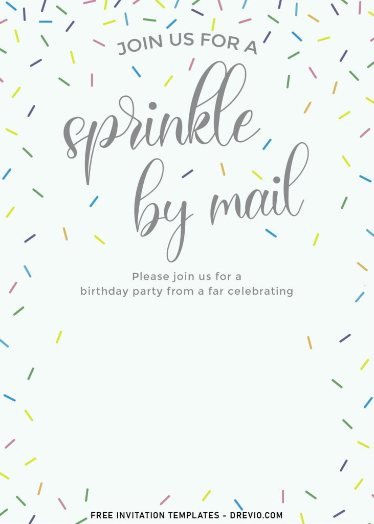 7+ Cute And Fun Sprinkle By Mail Birthday Invitation Templates and has hand writing text