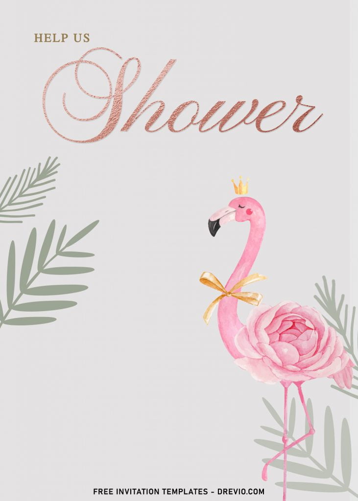 7+ Watercolor Flamingo And Rose Gold Birthday Invitation Templates and has gorgeous pink flamingo