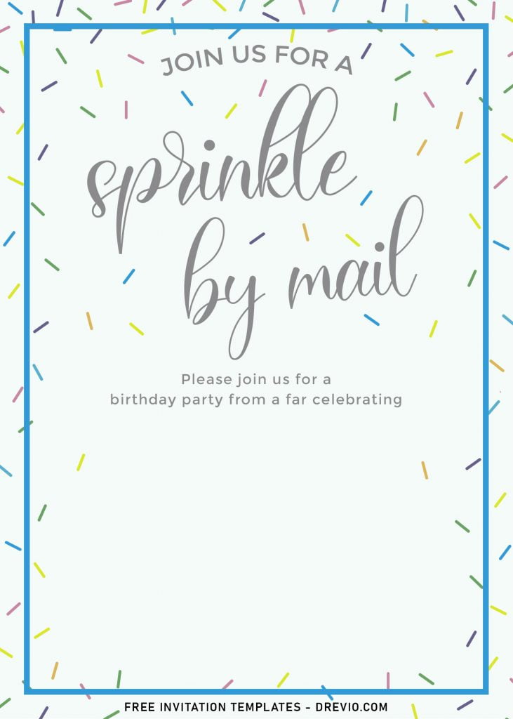 7+ Cute And Fun Sprinkle By Mail Birthday Invitation Templates and has cute border design