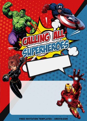 8+ Comic Avengers Superhero Birthday Invitation Templates | Download ...