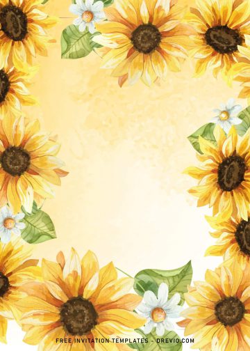 8+ Watercolor Sunflower Wedding Invitation Templates | Download ...