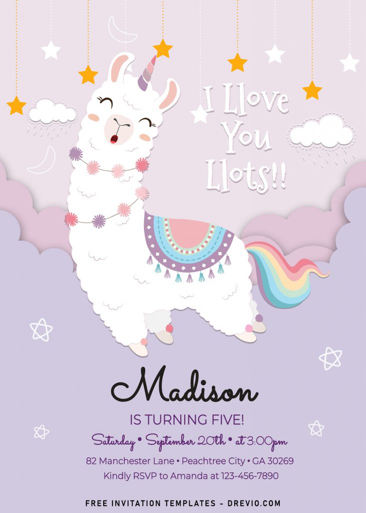 8+ Adorable Llama Birthday Invitation Templates