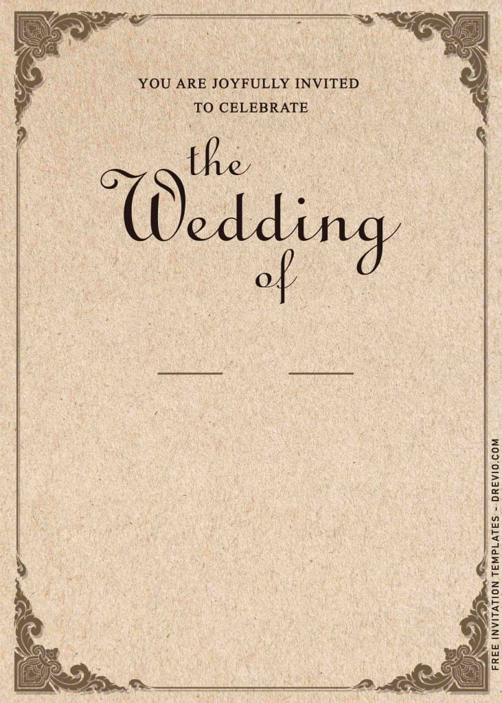 8+ Classic Vintage Wedding Invitation Templates and has vintage hand writing text