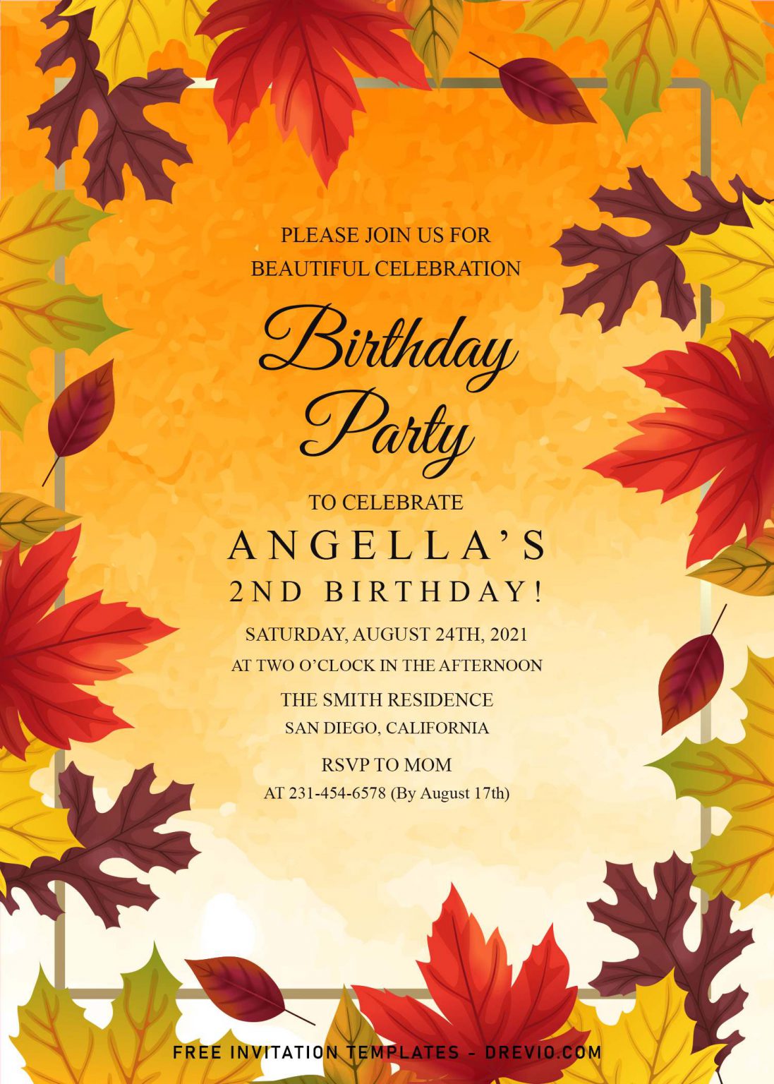 8+ Foliage Birthday Invitation Templates For Your Kid’s Birthday Party ...