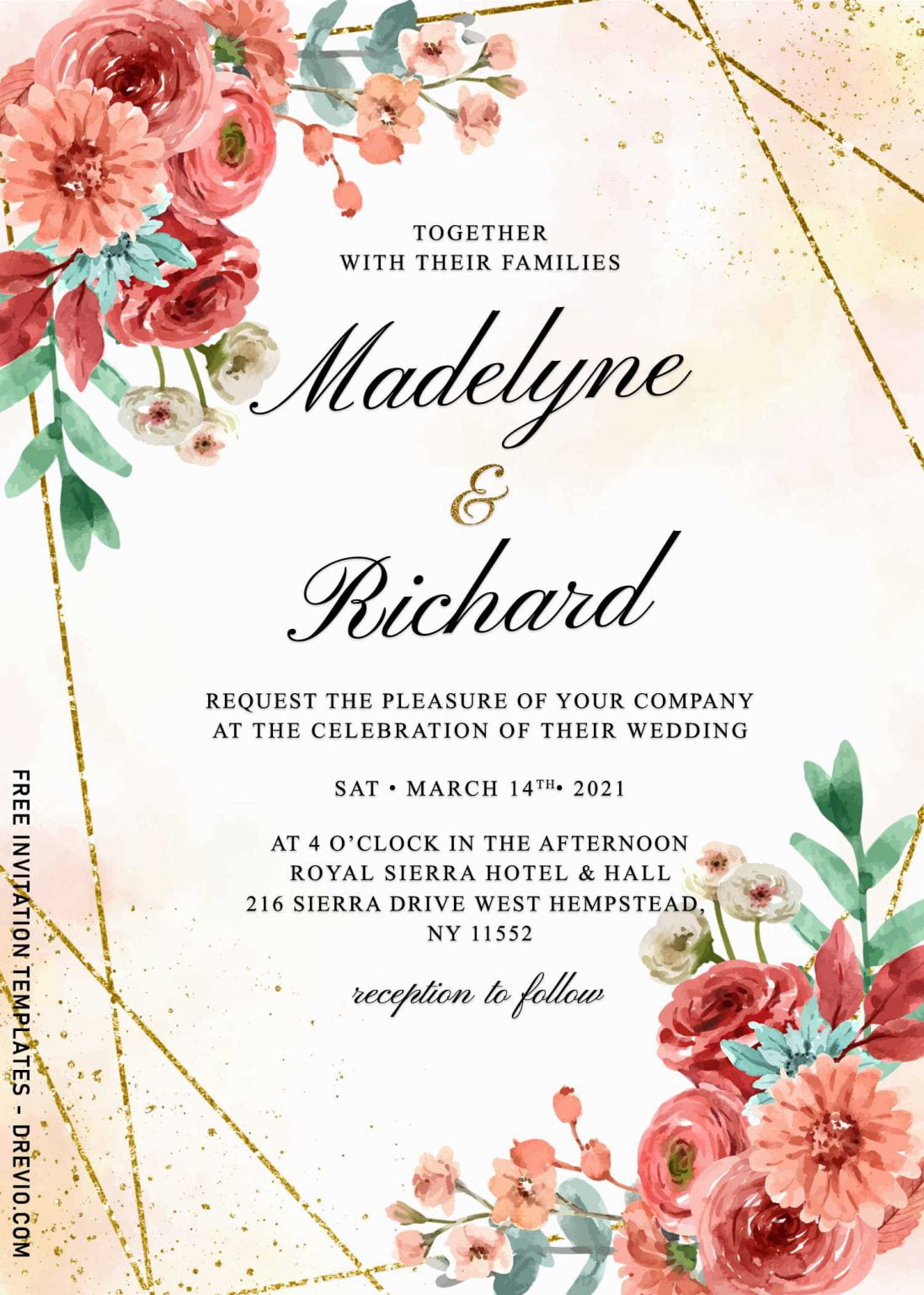 8+ Geometric Roses Wedding Invitation Templates | Download Hundreds ...