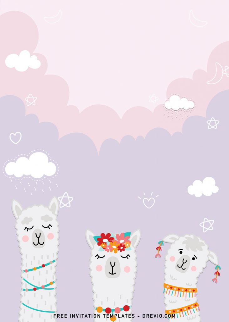 8+ Adorable Llama Birthday Invitation Templates and has cute Llama with floral earring 
