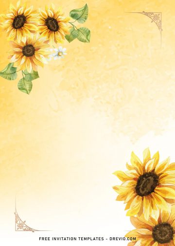 8+ Watercolor Sunflower Wedding Invitation Templates | Download ...