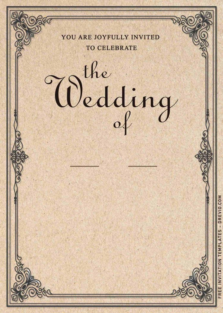 8+ Classic Vintage Wedding Invitation Templates and has classic paper grain background