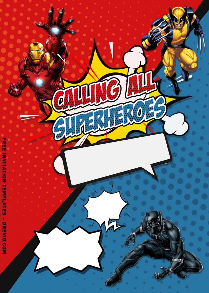 8+ Avengers Superhero Birthday Invitation Templates and has Wolverine