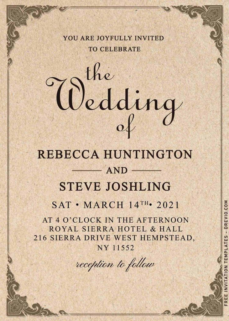 8+ Classic Vintage Wedding Invitation Templates