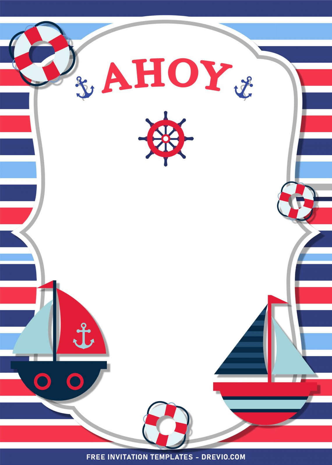 11+ Nautical Themed Birthday Invitation Templates For Your Kid's ...