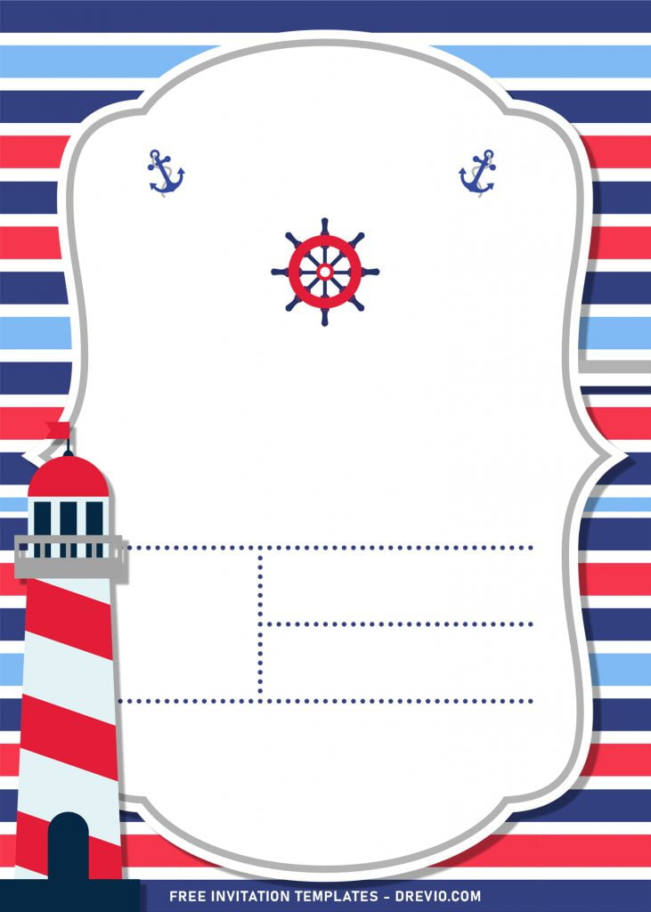 11+ Nautical Themed Birthday Invitation Templates For Your Kid's Birthday Bash and has navy blue anchor